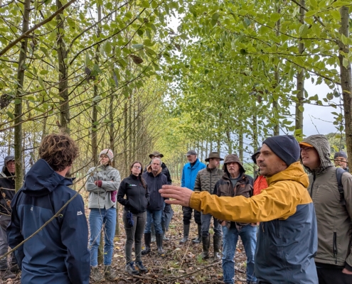 Sebastian Frey plus Gruppe im fünfjährigen Pappelstreifen